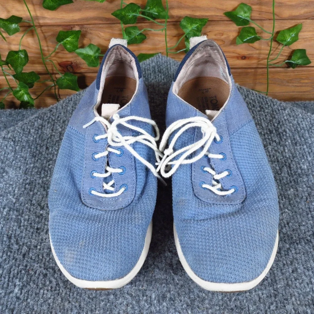 TOMS Cabrillo Infinity‎ Womens Lace Up Sneakers Size 7 Blue Textured Casual